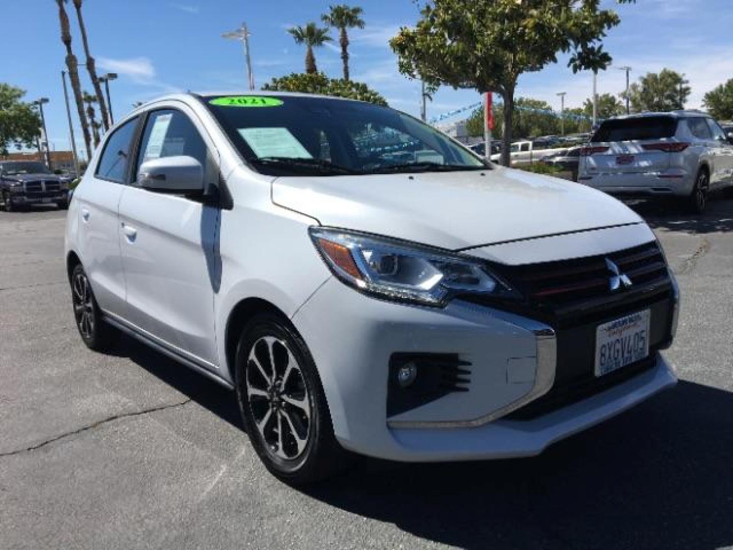 2021 WHITE Mitsubishi Mirage (ML32AWHJ6MH) with an 3-Cyl 1.2 Liter engine, Automatic CVT transmission, located at 412 Auto Vista Drive, Palmdale, CA, 93551, (661) 945-0620, 34.592636, -118.136681 - Photo#0