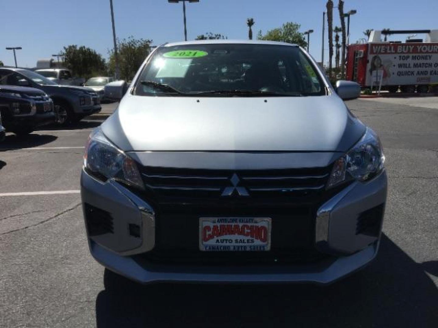 2021 SILVER Mitsubishi Mirage (ML32AUHJ9MH) with an 3-Cyl 1.2 Liter engine, Automatic CVT transmission, located at 412 Auto Vista Drive, Palmdale, CA, 93551, (661) 945-0620, 34.592636, -118.136681 - Photo#0