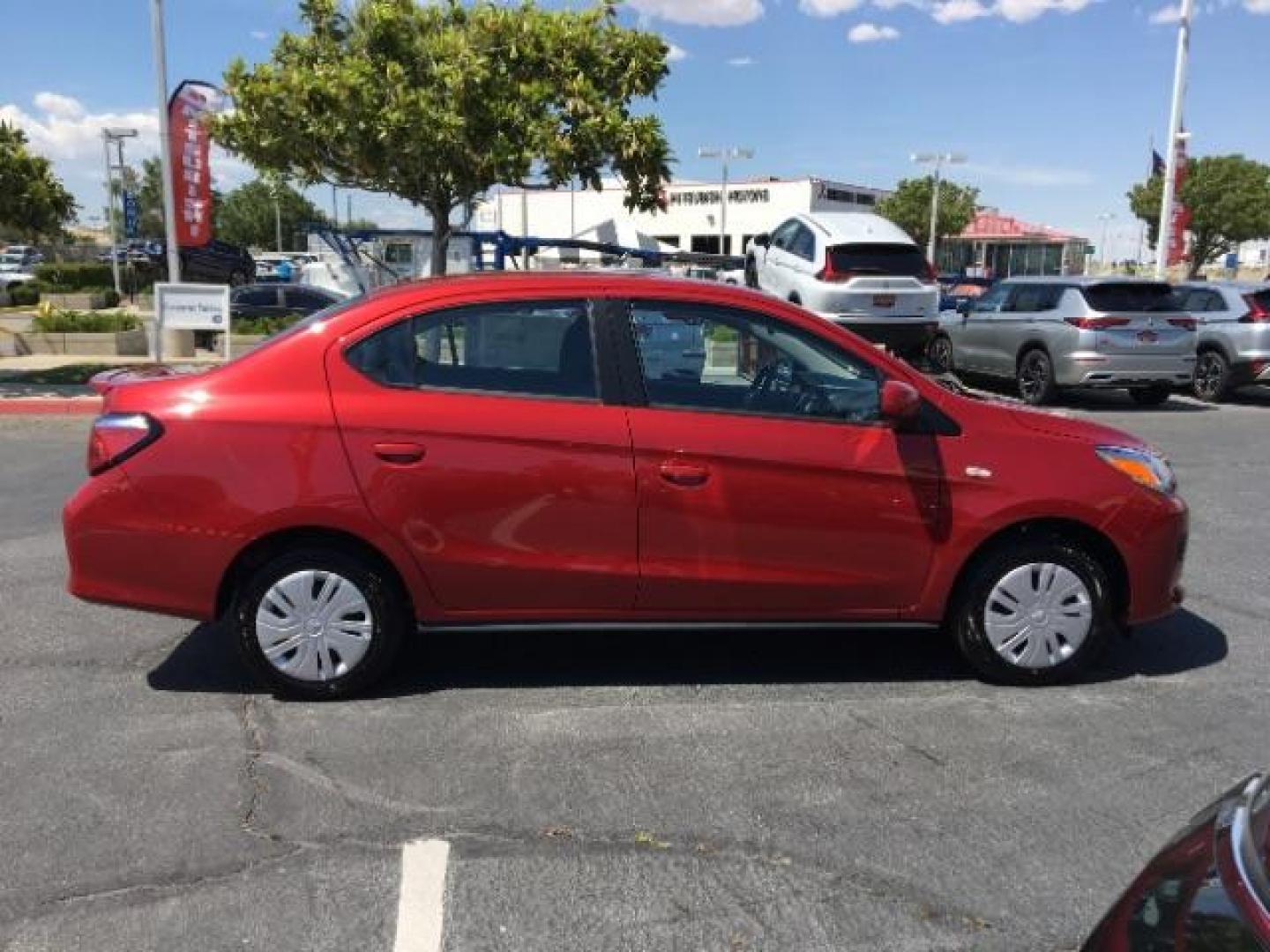 2021 RED Mitsubishi Mirage (ML32AUHJ2MH) with an 3-Cyl 1.2 Liter engine, Automatic CVT transmission, located at 412 Auto Vista Drive, Palmdale, CA, 93551, (661) 945-0620, 34.592636, -118.136681 - Photo#7