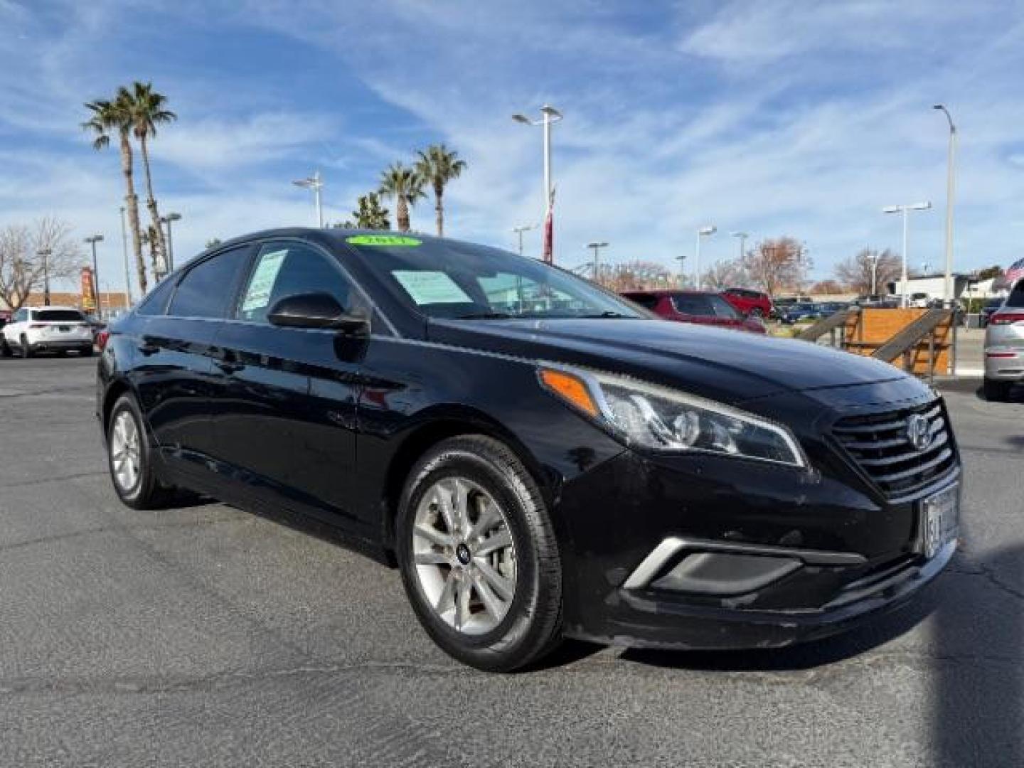 2017 BLACK Hyundai Sonata (5NPE24AF6HH) with an 4-Cyl 2.4 Liter engine, Auto 6-Spd Shiftronic transmission, located at 412 Auto Vista Drive, Palmdale, CA, 93551, (661) 945-0620, 34.592636, -118.136681 - Photo#0