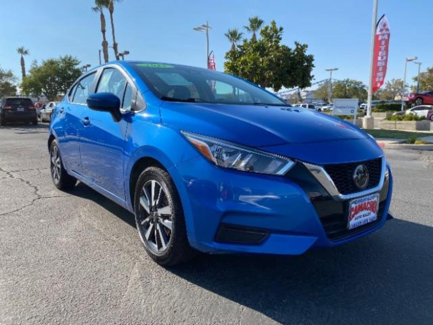 2021 BLUE Nissan Versa (3N1CN8EV9ML) with an 4-Cyl 1.6 Liter engine, Automatic CVT w/Xtronic transmission, located at 412 Auto Vista Drive, Palmdale, CA, 93551, (661) 945-0620, 34.592636, -118.136681 - Photo#0