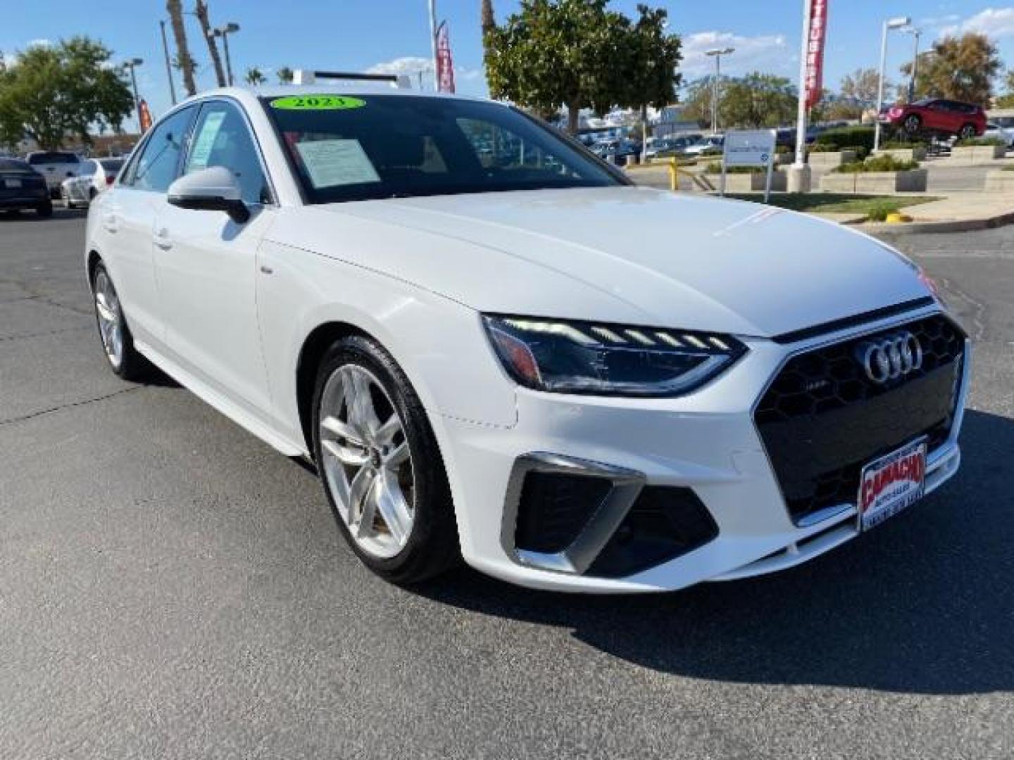 2023 WHITE Audi A4 Sedan (WAUEAAF40PA) with an 4-Cyl Turbo 2.0L Hybrid engine, Automatic 7-Spd S tronic Dual-Clutch transmission, located at 412 Auto Vista Drive, Palmdale, CA, 93551, (661) 945-0620, 34.592636, -118.136681 - Photo#0