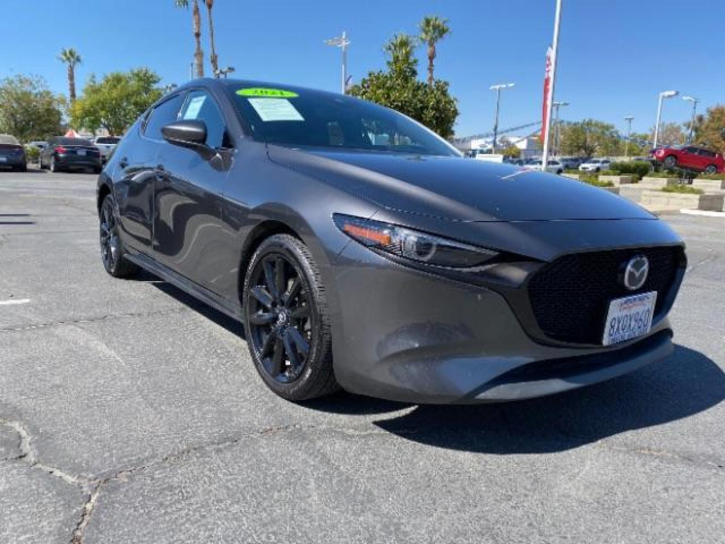 2021 GRAY Mazda Mazda3 Hatchback (JM1BPBML2M1) with an 4-Cyl SKYACTIV-G 2.5 Liter engine, Automatic 6-Spd SKYACTIV-Drive w/Manual transmission, located at 412 Auto Vista Drive, Palmdale, CA, 93551, (661) 945-0620, 34.592636, -118.136681 - Photo#0