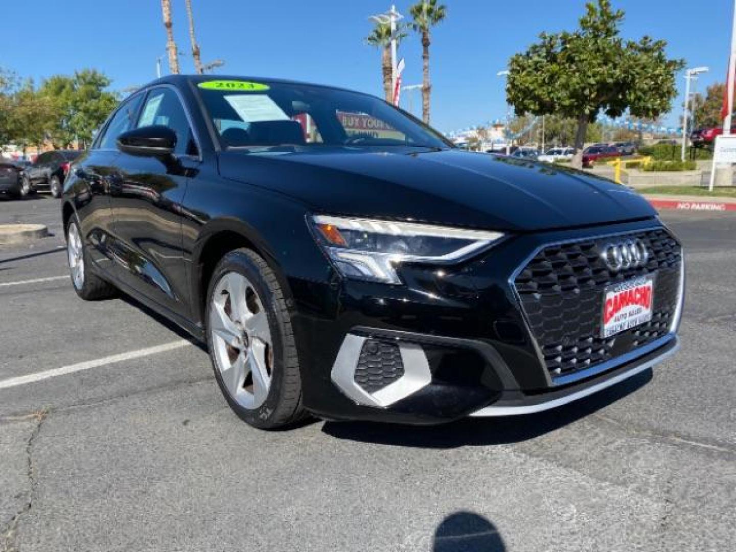 2023 black Audi A3 (WAUAUDGY1PA) with an 4-Cyl Turbo 2.0 Liter engine, Automatic 7-Spd transmission, located at 412 Auto Vista Drive, Palmdale, CA, 93551, (661) 945-0620, 34.592636, -118.136681 - Photo#0