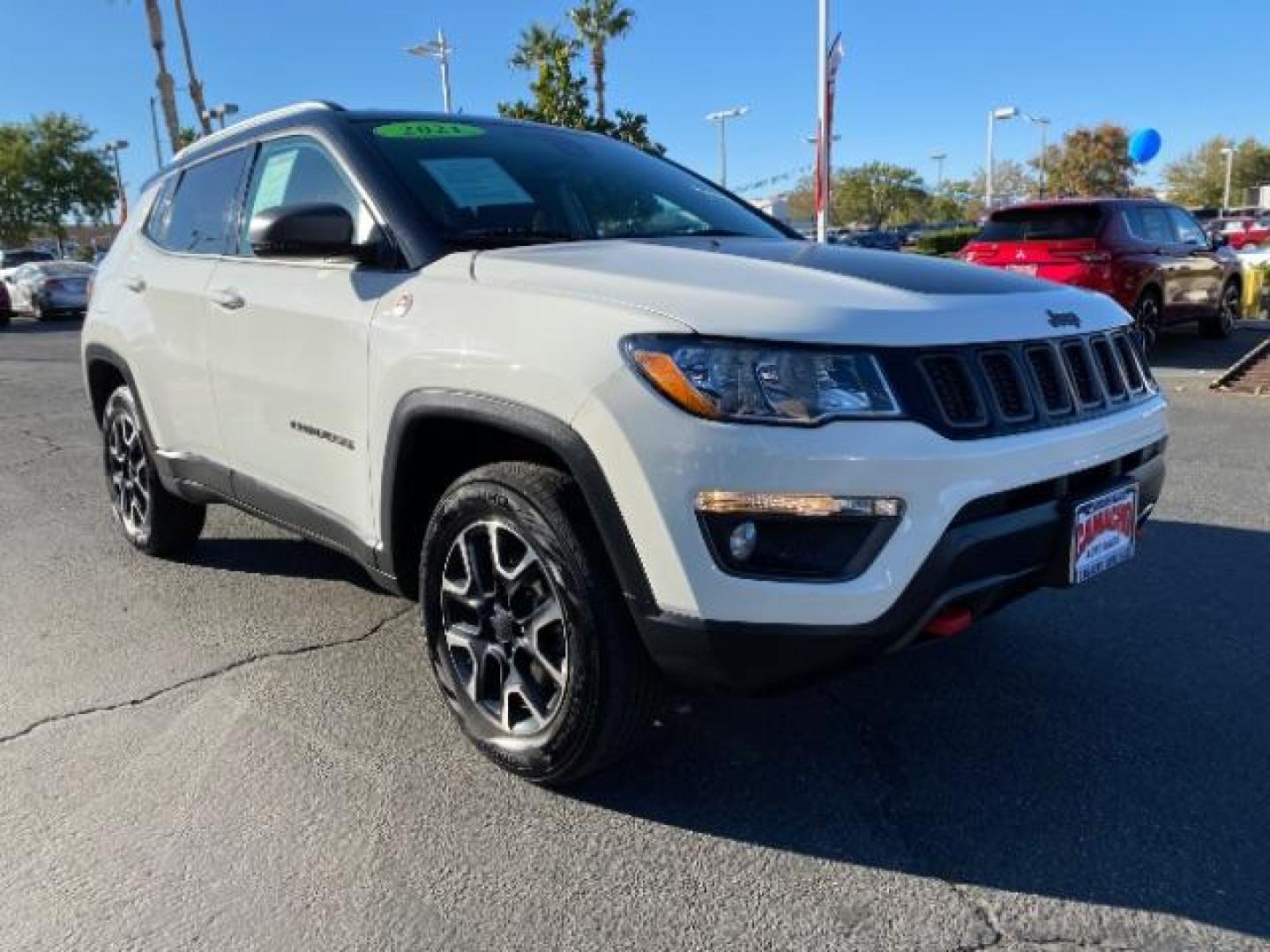 2021 WHITE Jeep Compass (3C4NJDDBXMT) with an 4-Cyl MultiAir PZEV 2.4 Liter engine, Automatic 9-Spd transmission, located at 412 Auto Vista Drive, Palmdale, CA, 93551, (661) 945-0620, 34.592636, -118.136681 - Photo#0