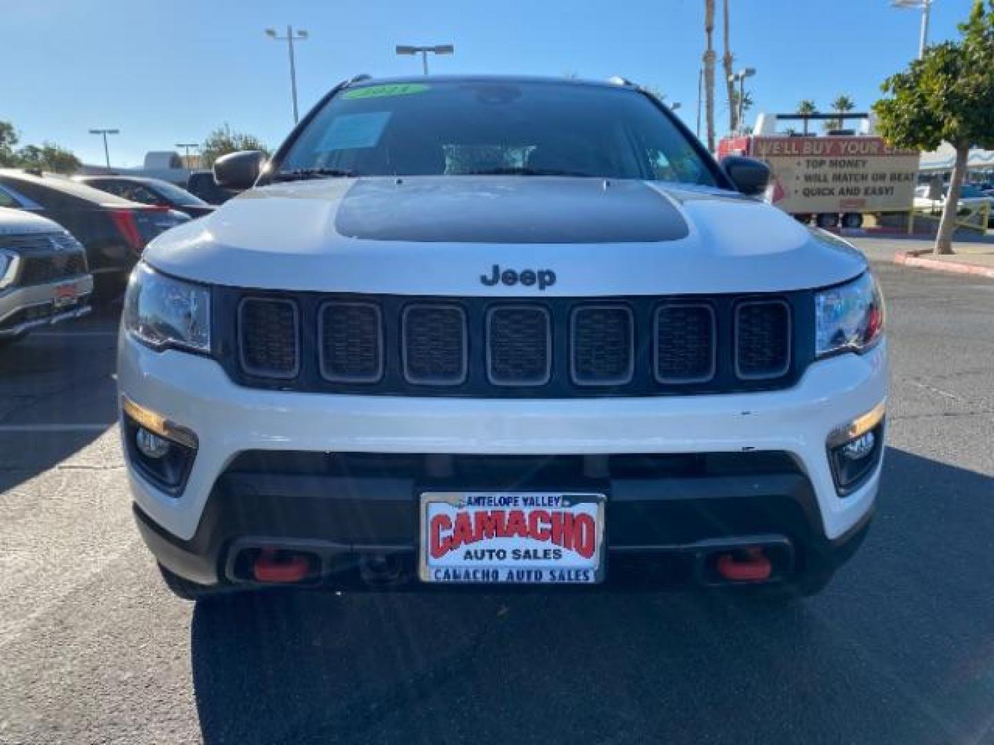 2021 WHITE Jeep Compass (3C4NJDDBXMT) with an 4-Cyl MultiAir PZEV 2.4 Liter engine, Automatic 9-Spd transmission, located at 412 Auto Vista Drive, Palmdale, CA, 93551, (661) 945-0620, 34.592636, -118.136681 - Photo#1