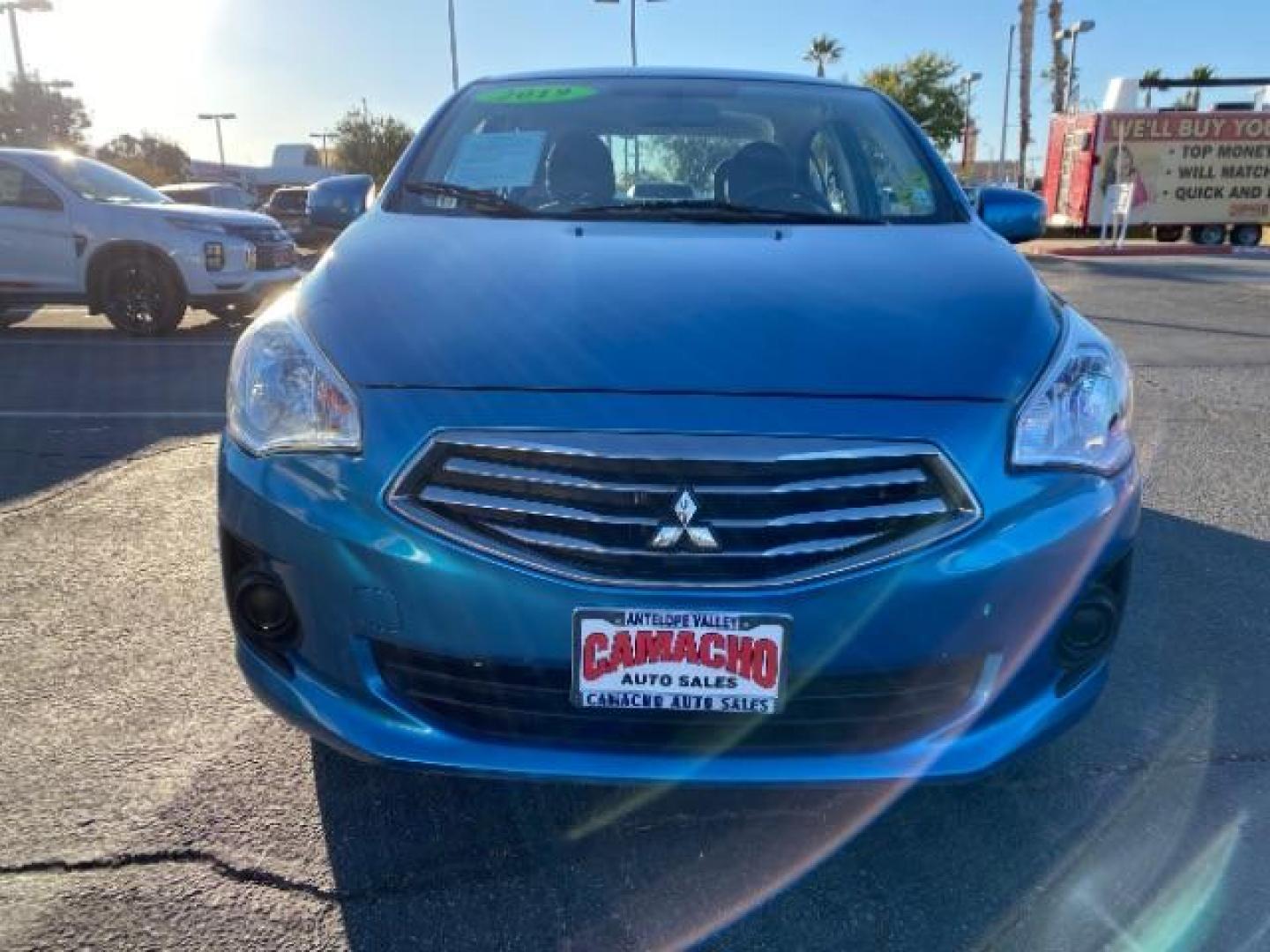 2019 BLUE Mitsubishi Mirage G4 (ML32F3FJ6KH) with an 3-Cyl 1.2 Liter engine, Automatic CVT transmission, located at 412 Auto Vista Drive, Palmdale, CA, 93551, (661) 945-0620, 34.592636, -118.136681 - Photo#1