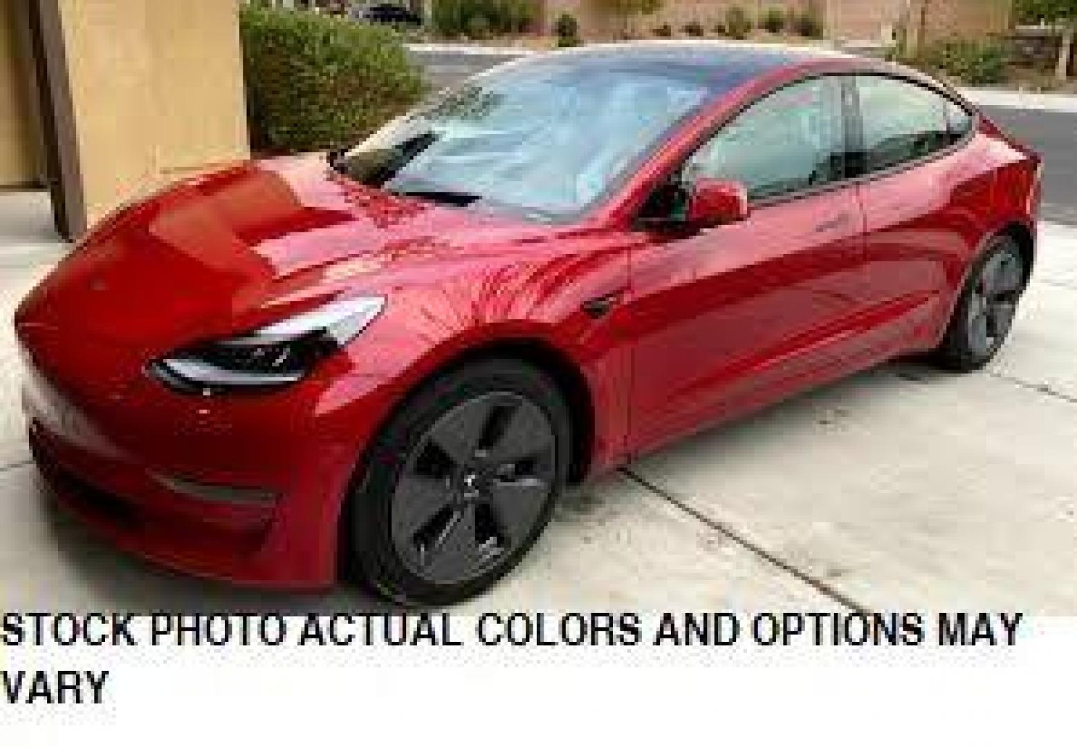 2021 RED Tesla Model 3 (5YJ3E1EA3MF) with an AC Electric Motor engine, Single-Speed Fixed Gear transmission, located at 412 Auto Vista Drive, Palmdale, CA, 93551, (661) 945-0620, 34.592636, -118.136681 - Photo#0