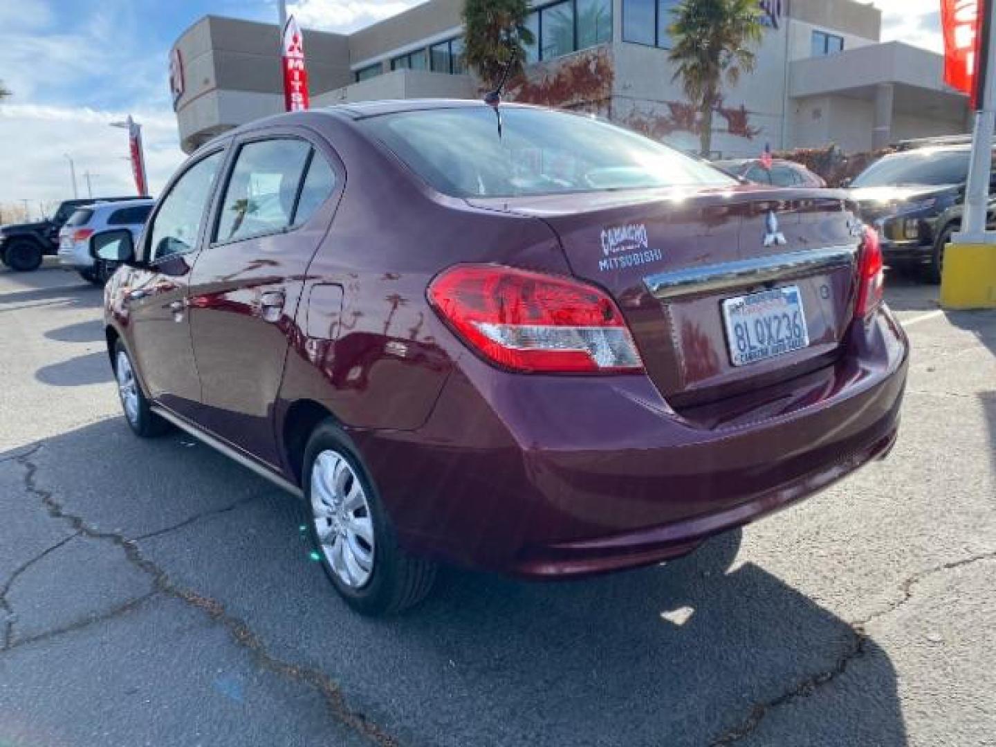 2019 BURGUNDY Mitsubishi Mirage G4 (ML32F3FJ6KH) with an 3-Cyl 1.2 Liter engine, Automatic CVT transmission, located at 412 Auto Vista Drive, Palmdale, CA, 93551, (661) 945-0620, 34.592636, -118.136681 - Photo#4