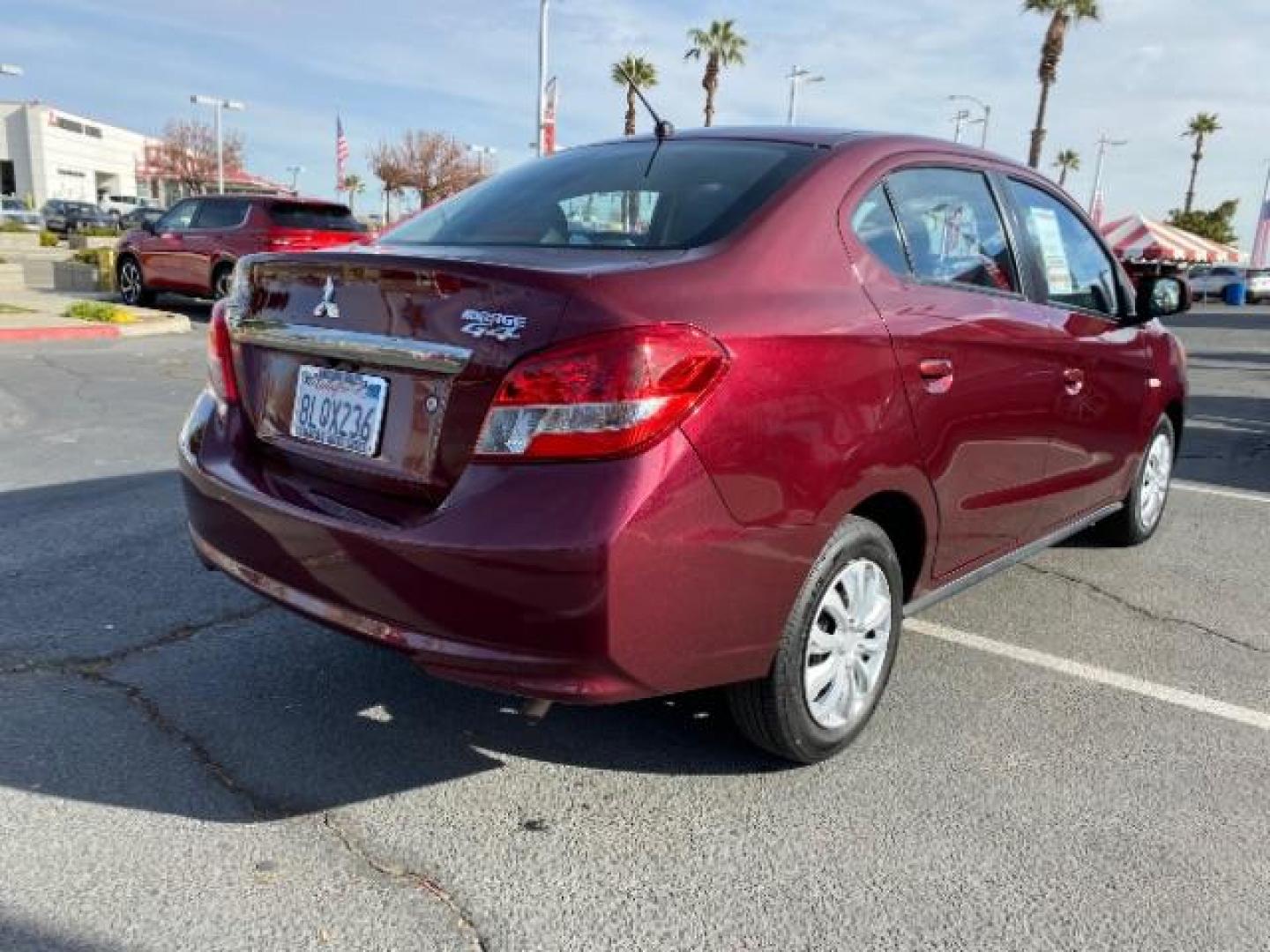 2019 BURGUNDY Mitsubishi Mirage G4 (ML32F3FJ6KH) with an 3-Cyl 1.2 Liter engine, Automatic CVT transmission, located at 412 Auto Vista Drive, Palmdale, CA, 93551, (661) 945-0620, 34.592636, -118.136681 - Photo#6