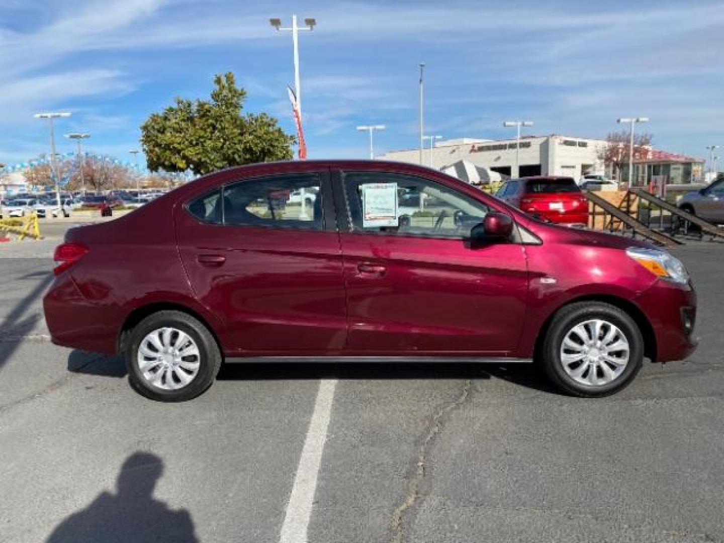 2019 BURGUNDY Mitsubishi Mirage G4 (ML32F3FJ6KH) with an 3-Cyl 1.2 Liter engine, Automatic CVT transmission, located at 412 Auto Vista Drive, Palmdale, CA, 93551, (661) 945-0620, 34.592636, -118.136681 - Photo#7