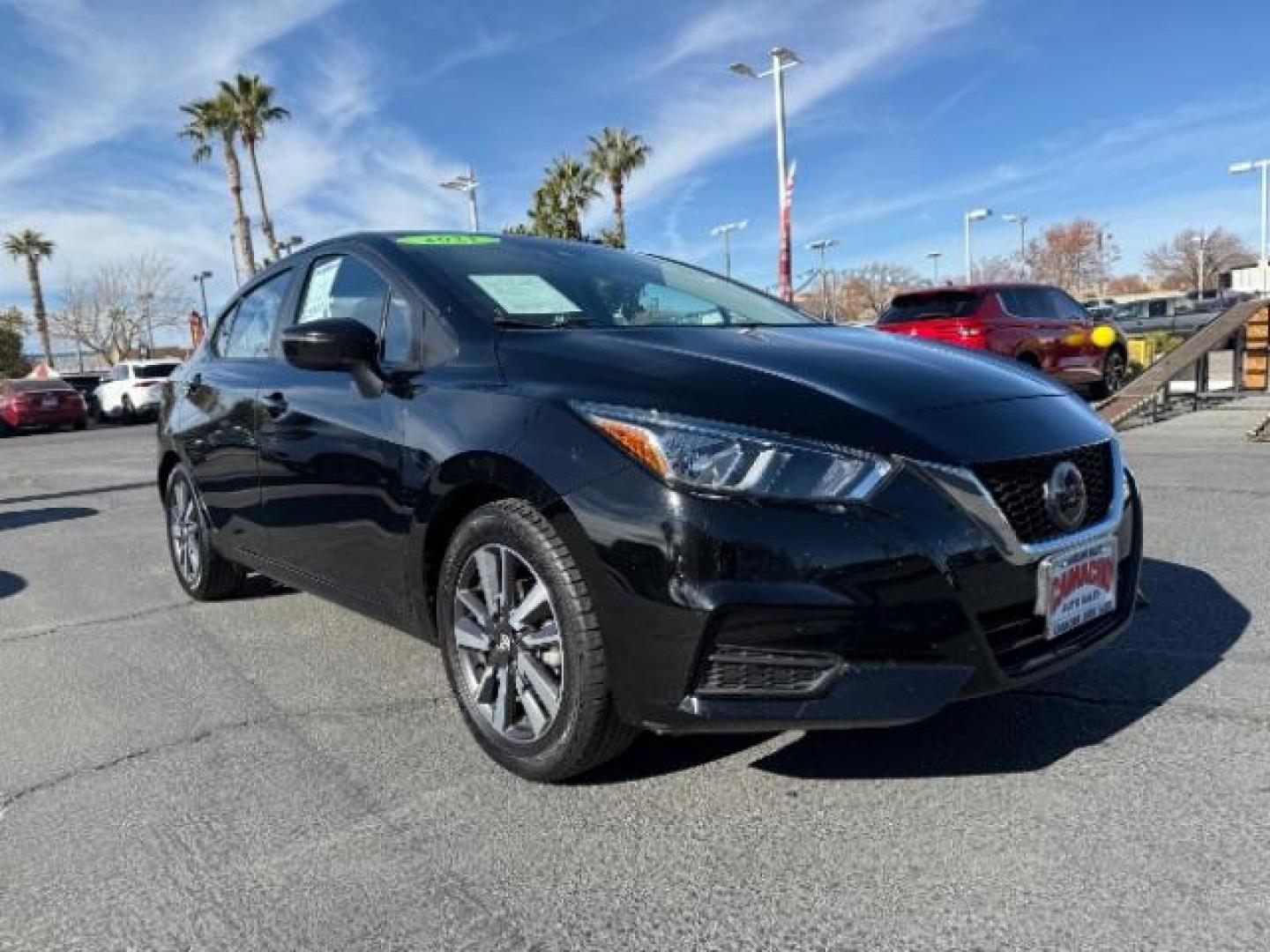 2021 BLACK Nissan Versa (3N1CN8EV9ML) with an 4-Cyl 1.6 Liter engine, Automatic CVT w/Xtronic transmission, located at 412 Auto Vista Drive, Palmdale, CA, 93551, (661) 945-0620, 34.592636, -118.136681 - Photo#0