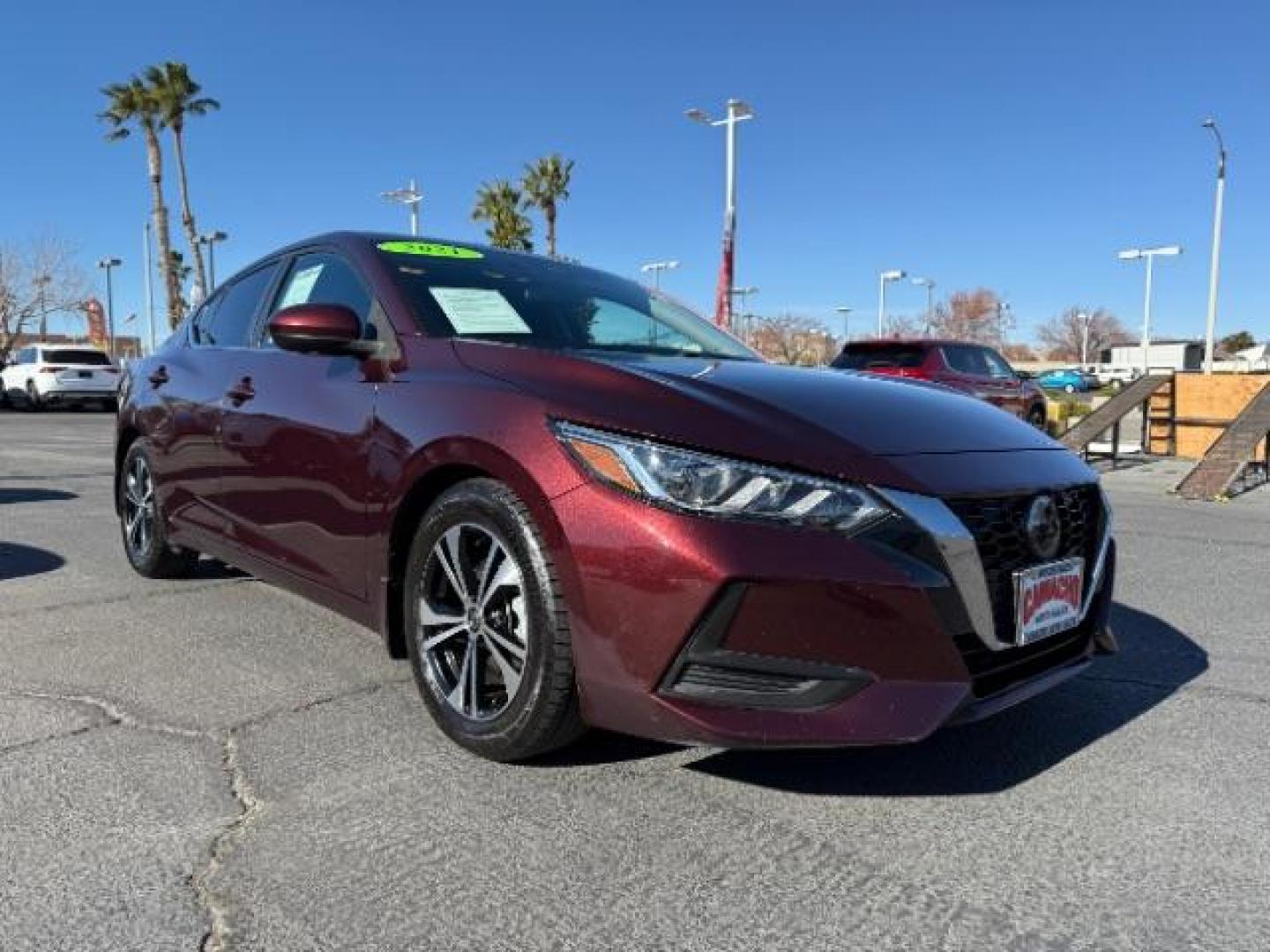 2021 BURGUNDY Nissan Sentra (3N1AB8CV2MY) with an 4-Cyl 2.0 Liter engine, Automatic CVT w/Xtronic transmission, located at 412 Auto Vista Drive, Palmdale, CA, 93551, (661) 945-0620, 34.592636, -118.136681 - Photo#0