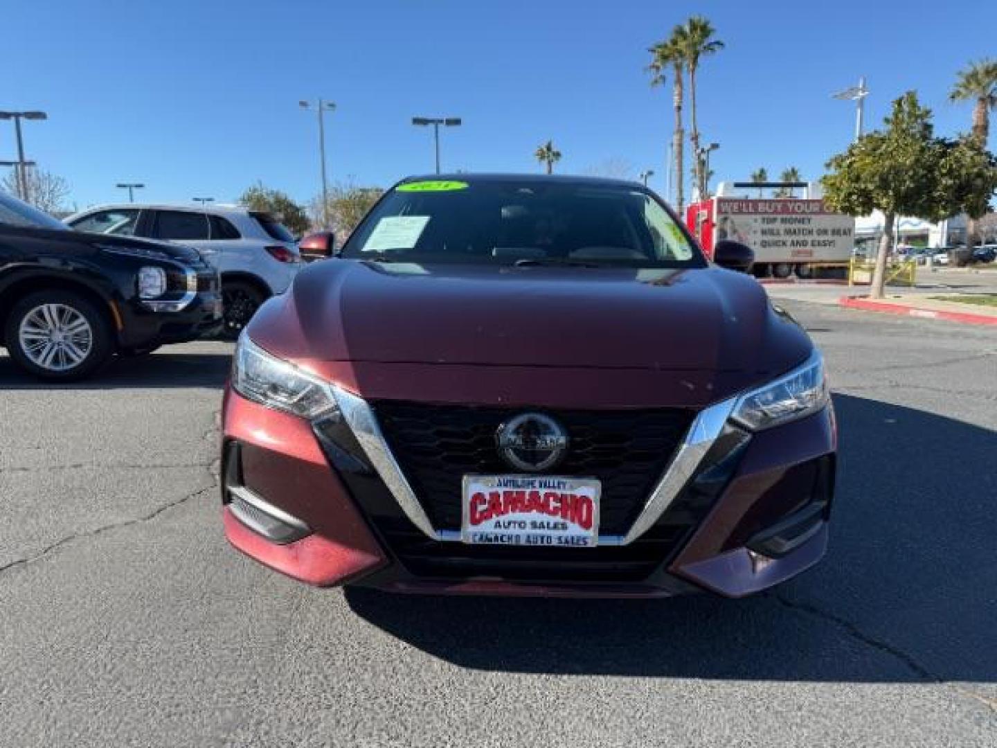 2021 BURGUNDY Nissan Sentra (3N1AB8CV2MY) with an 4-Cyl 2.0 Liter engine, Automatic CVT w/Xtronic transmission, located at 412 Auto Vista Drive, Palmdale, CA, 93551, (661) 945-0620, 34.592636, -118.136681 - Photo#1