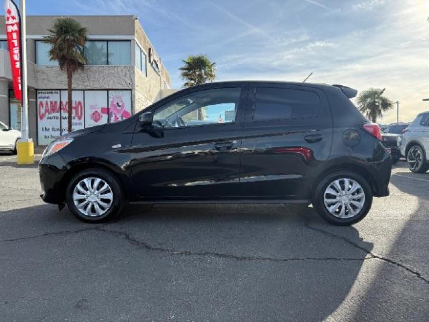 2022 BLACK Mitsubishi Mirage (ML32AUHJ9NH) with an 3-Cyl 1.2 Liter engine, Automatic CVT transmission, located at 412 Auto Vista Drive, Palmdale, CA, 93551, (661) 945-0620, 34.592636, -118.136681 - Photo#3